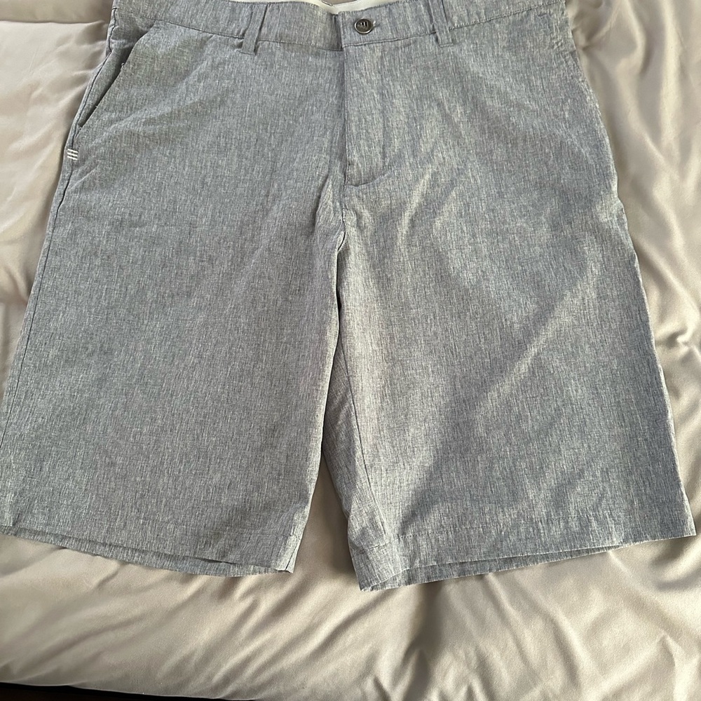 Adidas Gray Flat Front Shorts Relaxed Fit